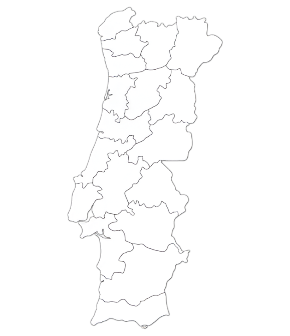 Mapa de Portugal com lojas